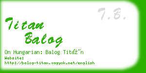 titan balog business card